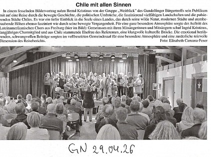 Grosser CHILE-Abend in Gundelfingen - Gundelfinger Nachrichten
